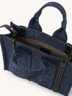 Sacs Cabas-Chloé Petit Sac Cabas Woody A Bandoulière Denim