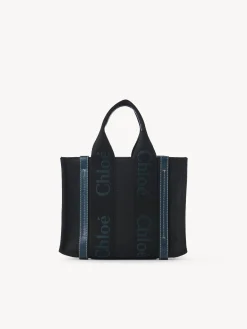 Sacs Cabas-Chloé Petit Sac Cabas Woody A Bandoulière Black - Green 1