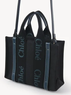 Sacs Cabas-Chloé Petit Sac Cabas Woody A Bandoulière Black - Green 1