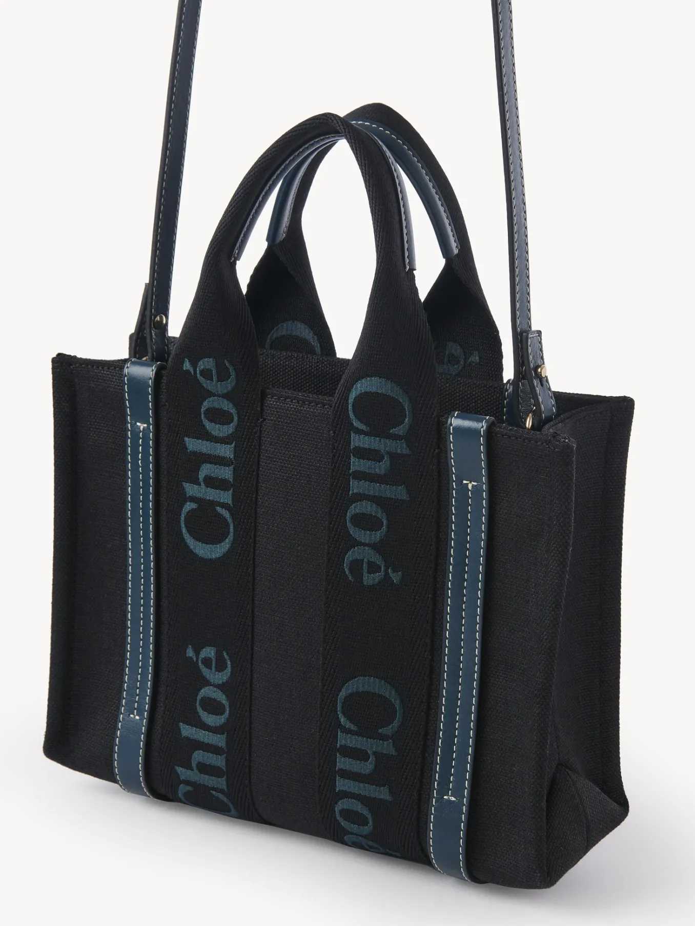 Sacs Cabas-Chloé Petit Sac Cabas Woody A Bandoulière Black - Green 1