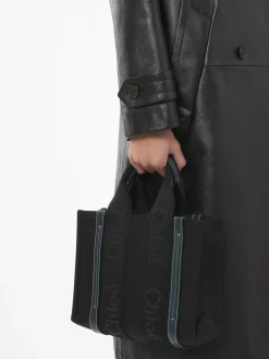 Sacs Cabas-Chloé Petit Sac Cabas Woody A Bandoulière Black - Green 1