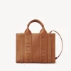 Sacs Cabas-Chloé Petit Sac Cabas Woody A Bandoulière Caramel