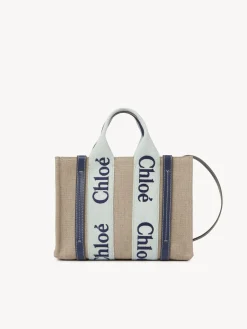 Sacs Cabas-Chloé Petit Sac Cabas Woody A Bandoulière Green - Blue 1