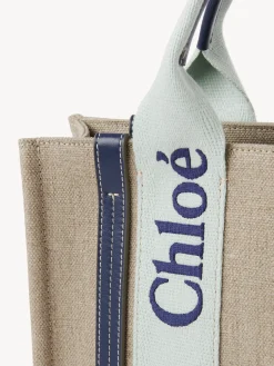 Sacs Cabas-Chloé Petit Sac Cabas Woody A Bandoulière Green - Blue 1