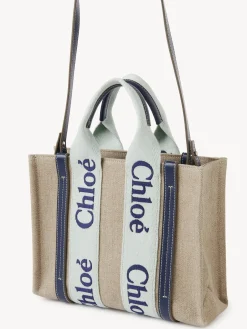 Sacs Cabas-Chloé Petit Sac Cabas Woody A Bandoulière Green - Blue 1