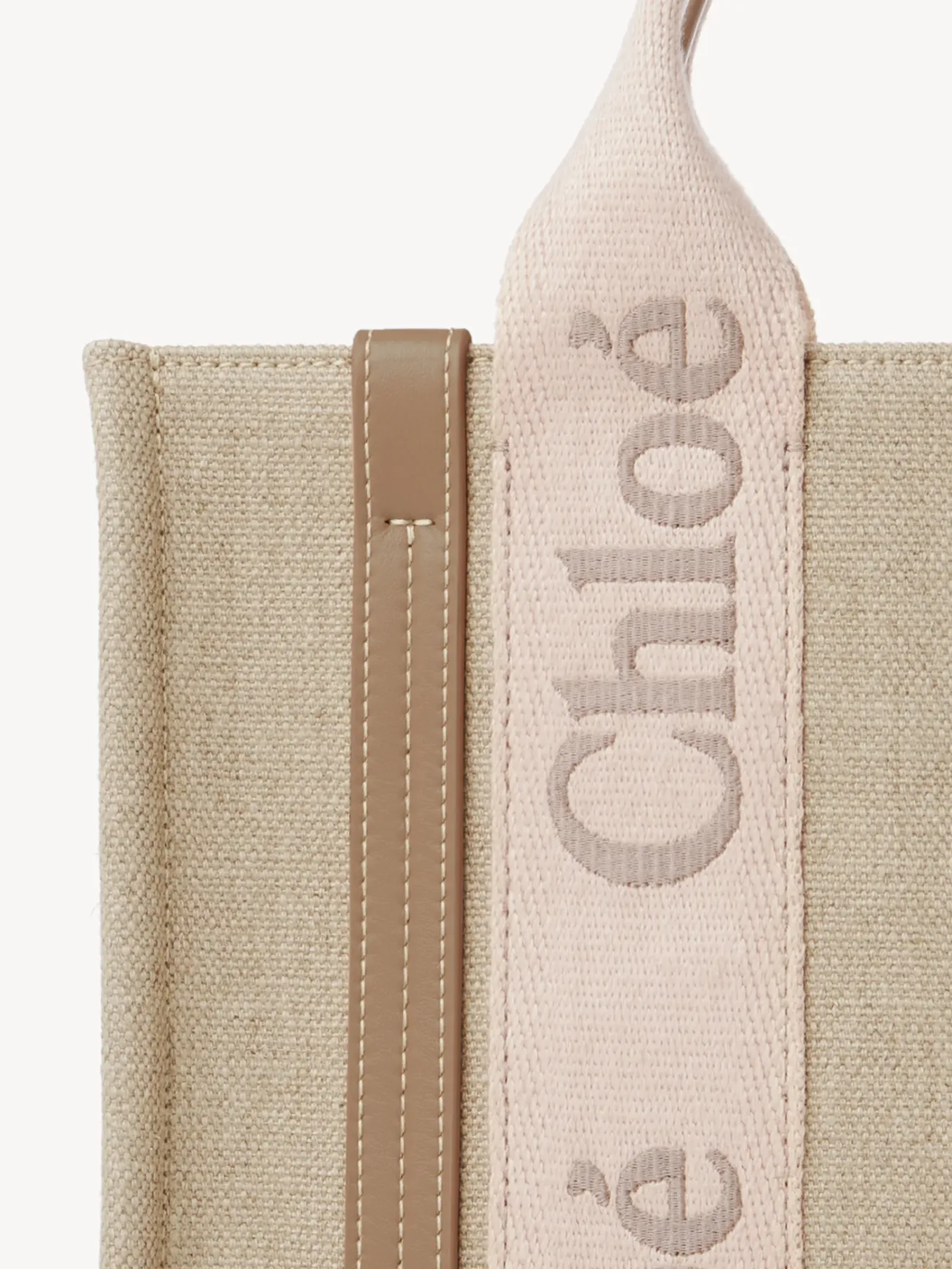 Sacs Cabas-Chloé Petit Sac Cabas Woody A Bandoulière Blushy Beige