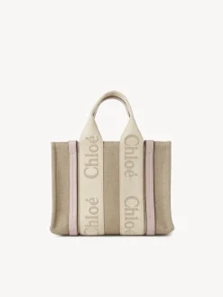 Sacs Cabas-Chloé Petit Sac Cabas Woody A Bandoulière Wild Grey