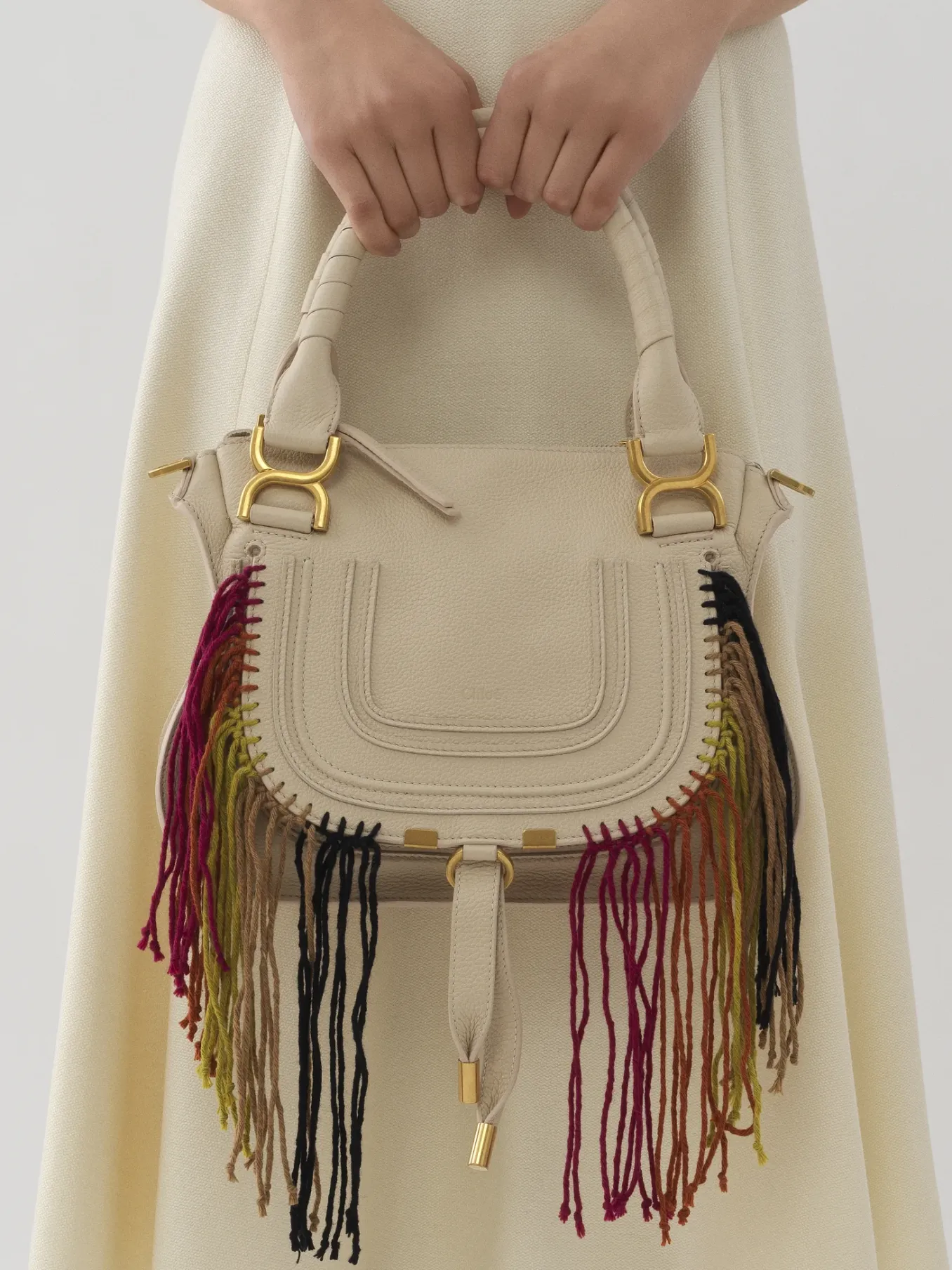 Sacs À Bandoulière-Chloé Petit Sac Double Porte Marcie Nude