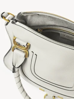 Sacs À Bandoulière-Chloé Petit Sac Double Porte Marcie Blanc