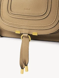Sacs À Bandoulière-Chloé Petit Sac Double Porte Marcie Milky Brown