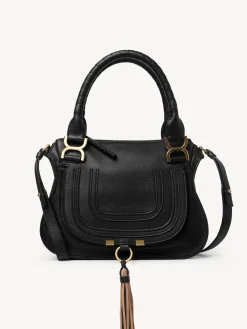 Sacs À Bandoulière-Chloé Petit Sac Double Porte Marcie Noir