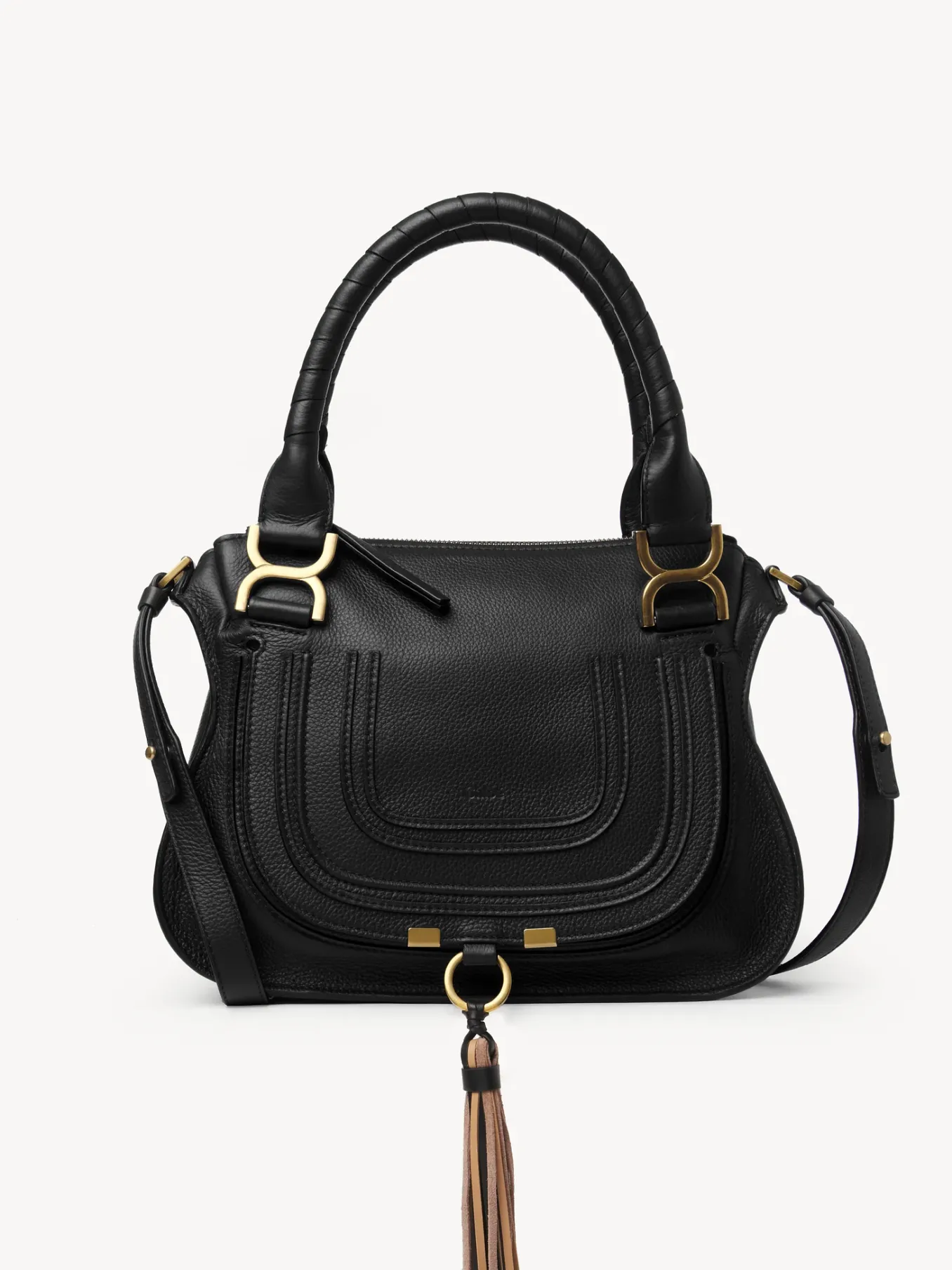 Sacs À Bandoulière-Chloé Petit Sac Double Porte Marcie Noir