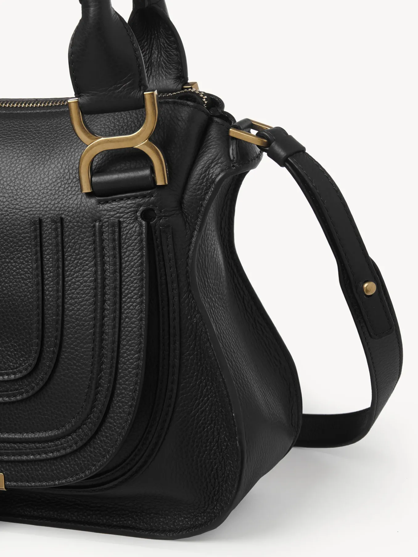 Sacs À Bandoulière-Chloé Petit Sac Double Porte Marcie Noir