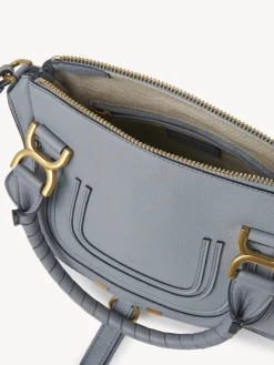 Sacs À Bandoulière-Chloé Petit Sac Double Porte Marcie Storm Blue