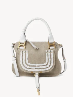 Sacs À Bandoulière-Chloé Petit Sac Double Porte Marcie Blanc