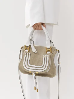 Sacs À Bandoulière-Chloé Petit Sac Double Porte Marcie Blanc
