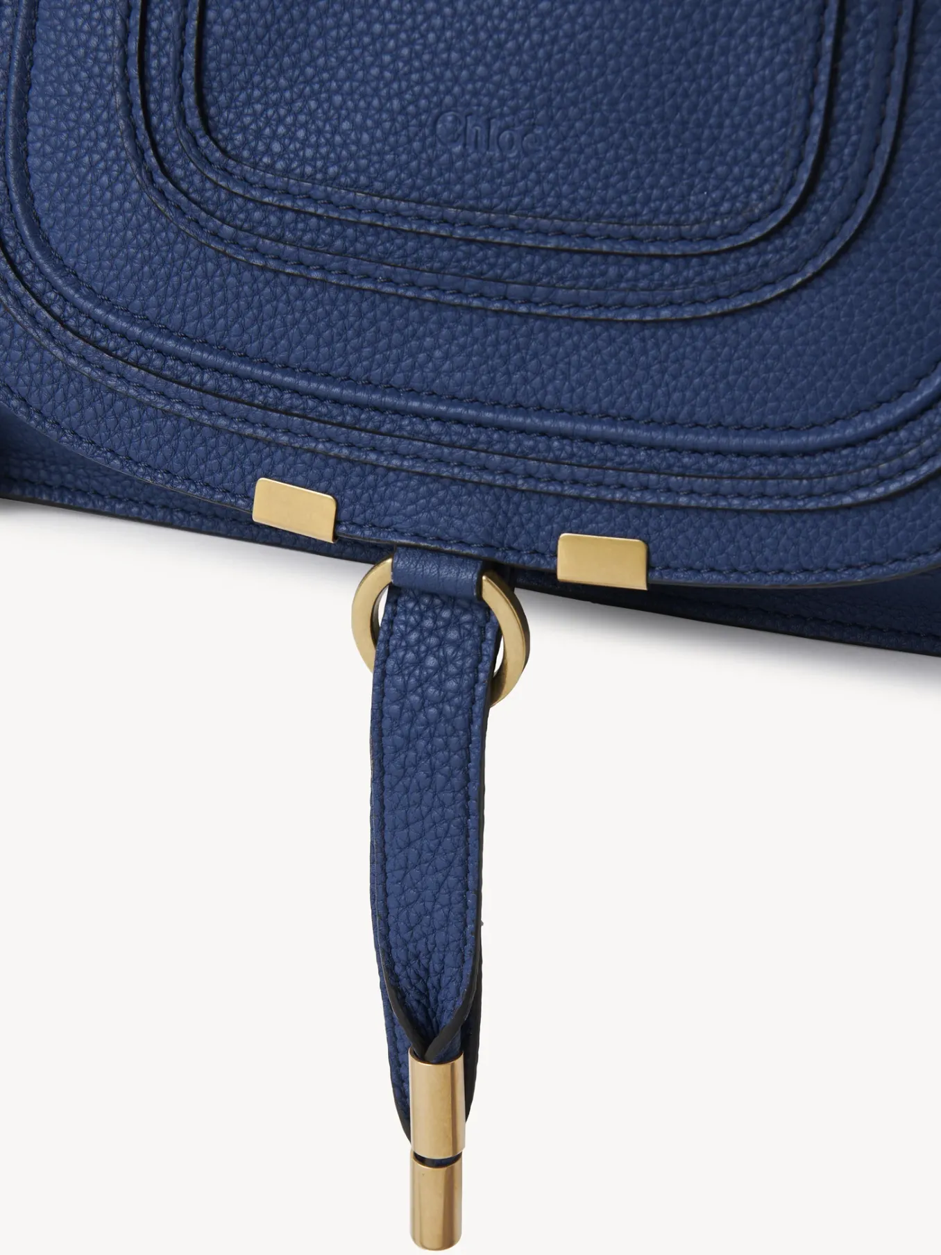 Sacs À Bandoulière-Chloé Petit Sac Double Porte Marcie Deep Denim