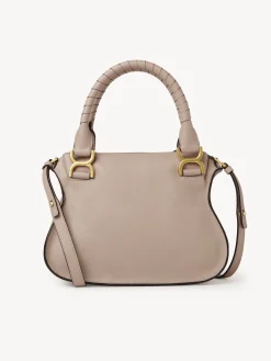 Sacs À Bandoulière-Chloé Petit Sac Double Porte Marcie Nomad Beige