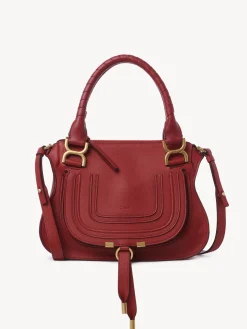 Sacs À Bandoulière-Chloé Petit Sac Double Porte Marcie Reddish Pink