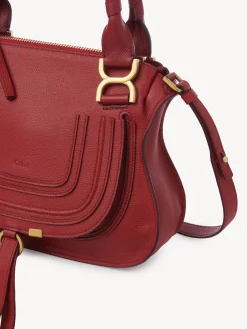 Sacs À Bandoulière-Chloé Petit Sac Double Porte Marcie Reddish Pink