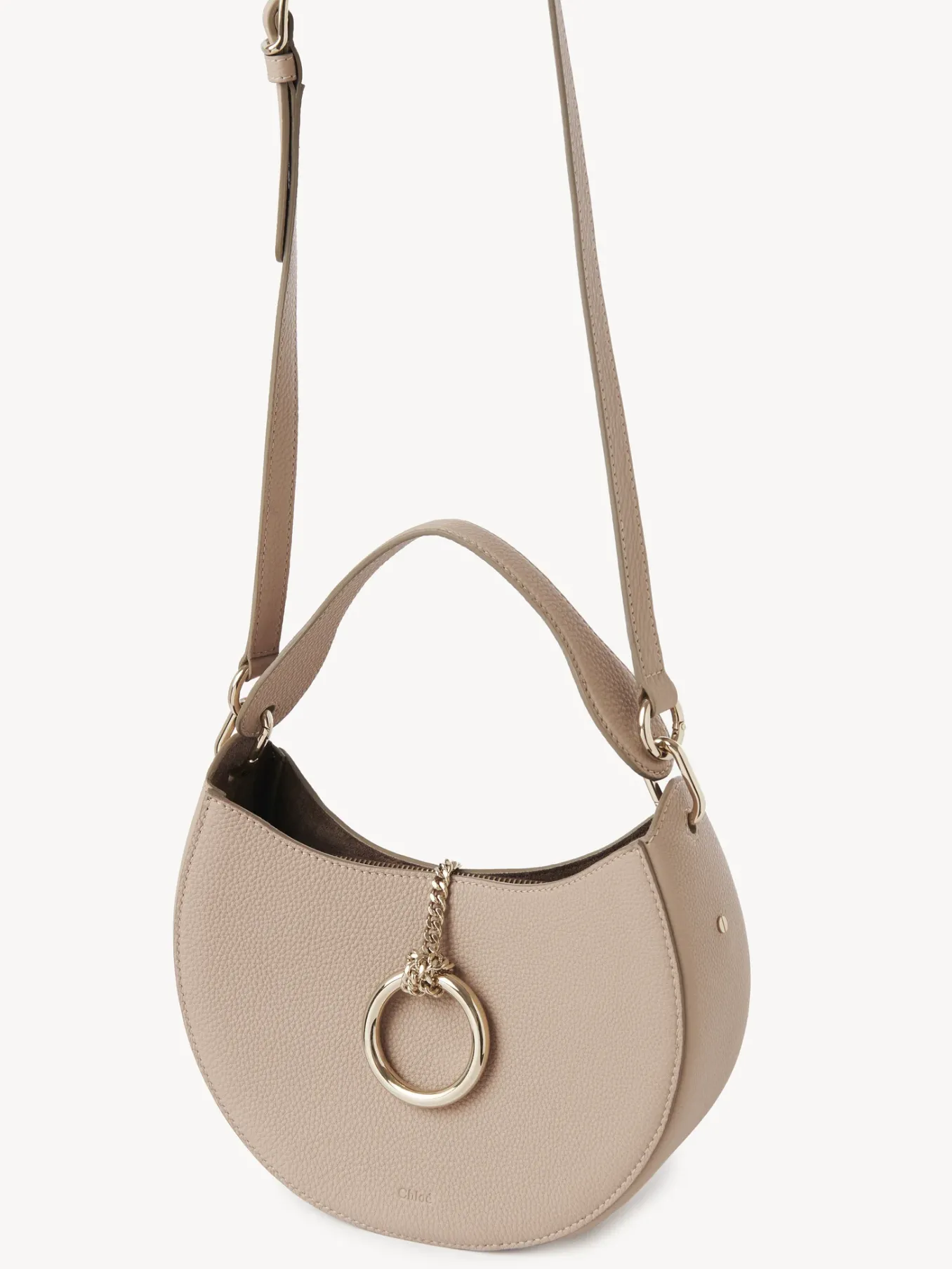 Sacs À Bandoulière-Chloé Petit Sac Hobo Arlene Nomad Beige