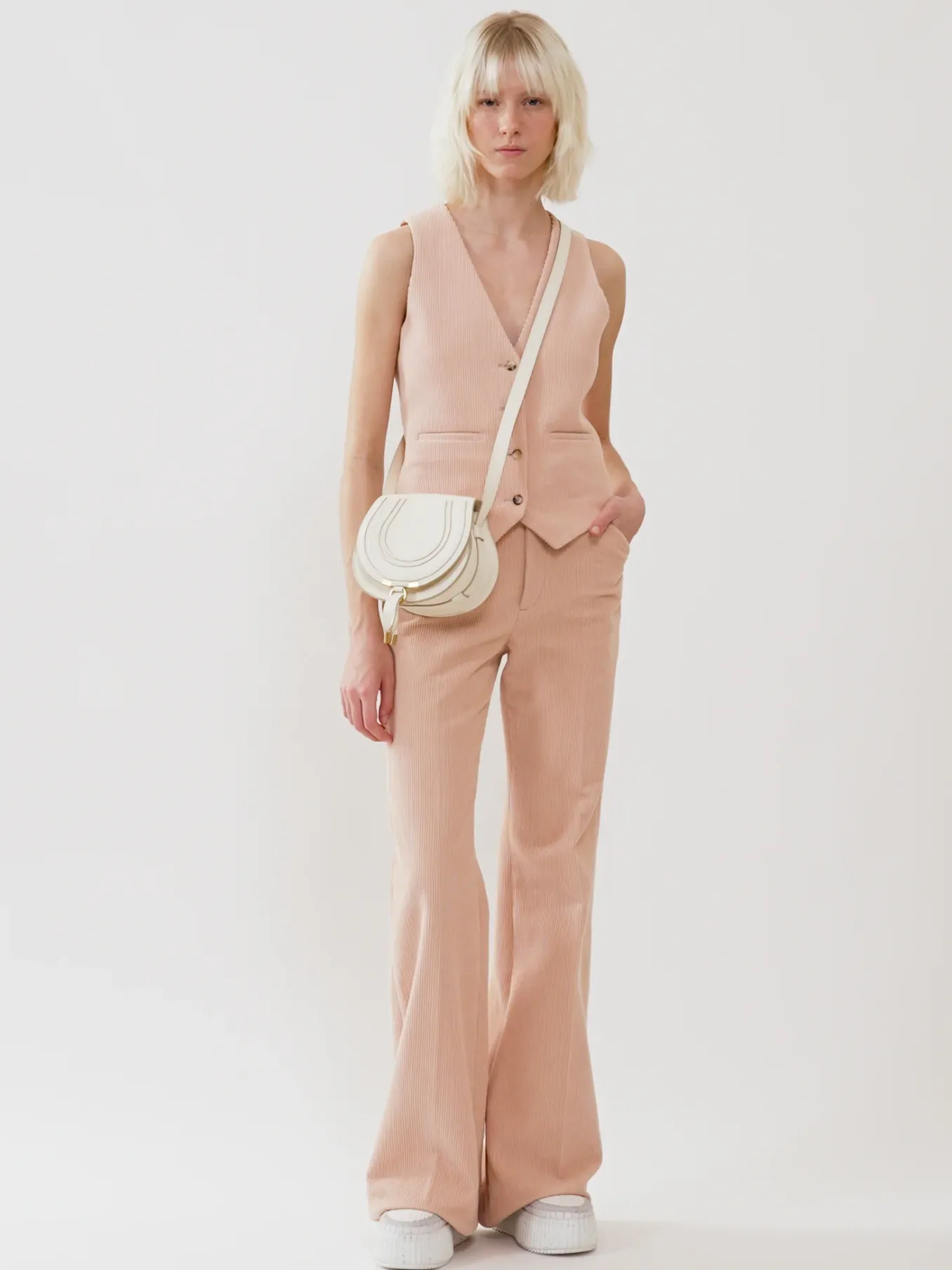 Sacs À Bandoulière-Chloé Petit Sac Porte Épaule Marcie Misty Ivory
