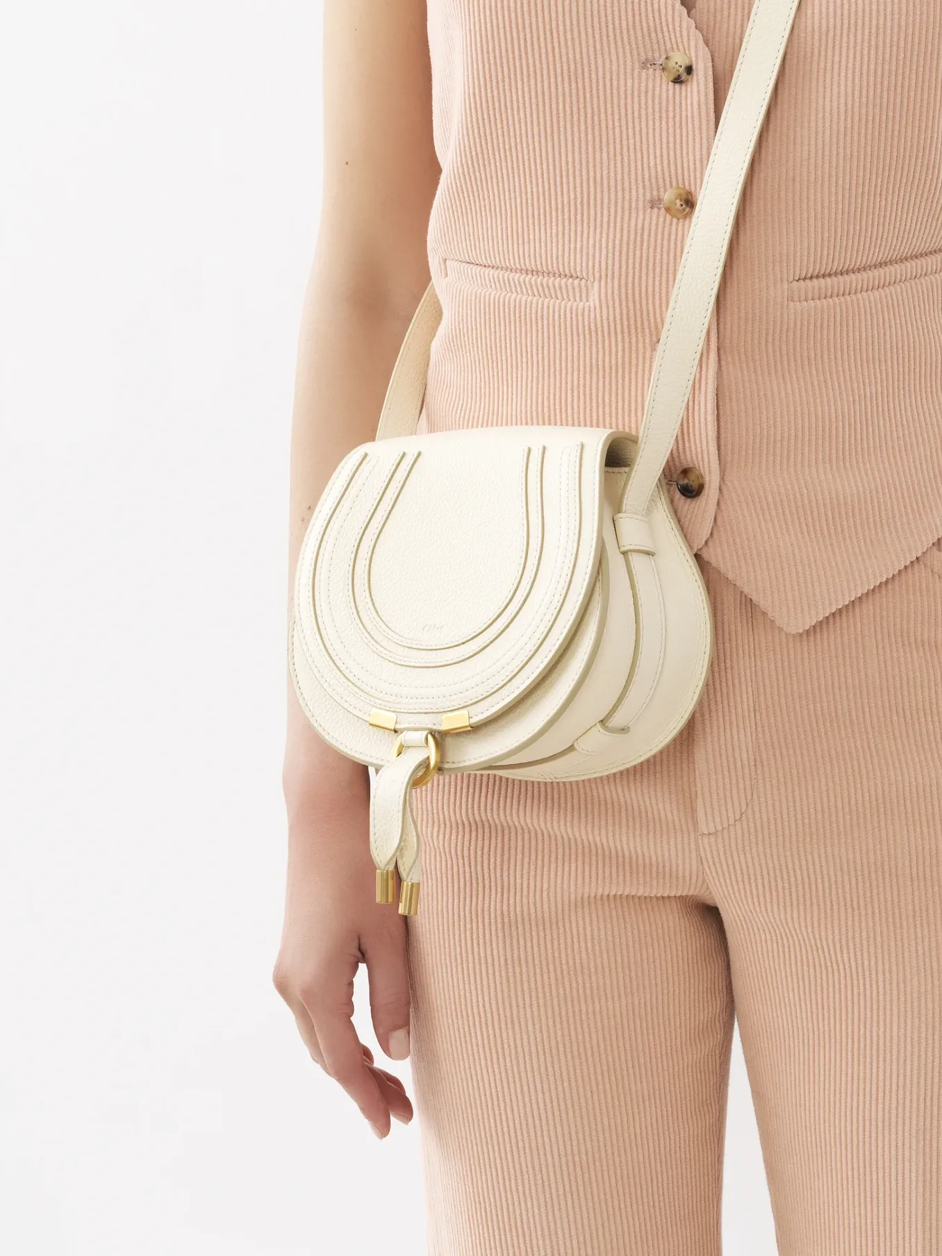 Sacs À Bandoulière-Chloé Petit Sac Porte Épaule Marcie Misty Ivory