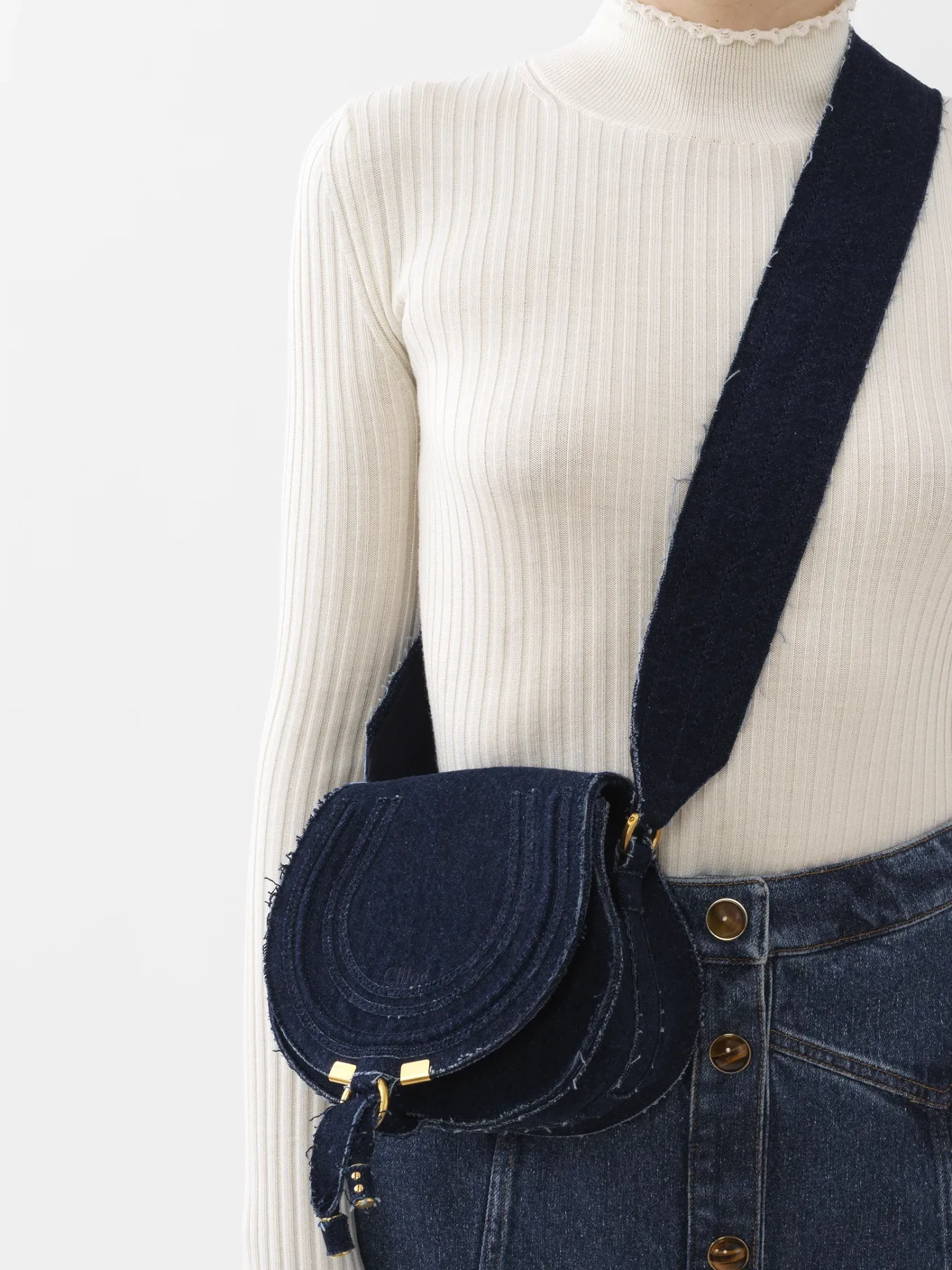 Sacs À Bandoulière-Chloé Petit Sac Porte Épaule Marcie Denim