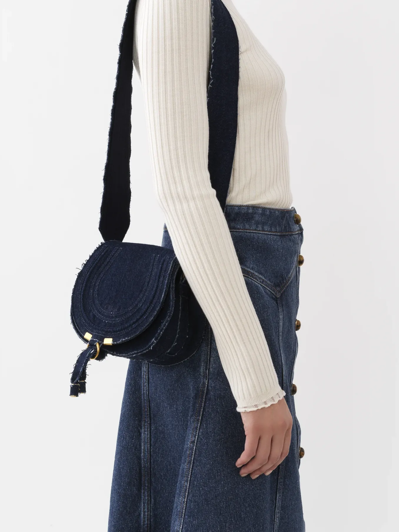 Sacs À Bandoulière-Chloé Petit Sac Porte Épaule Marcie Denim