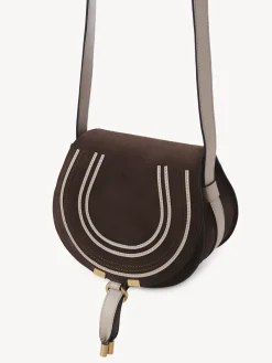 Sacs À Bandoulière-Chloé Petit Sac Porte Épaule Marcie Pure Brown