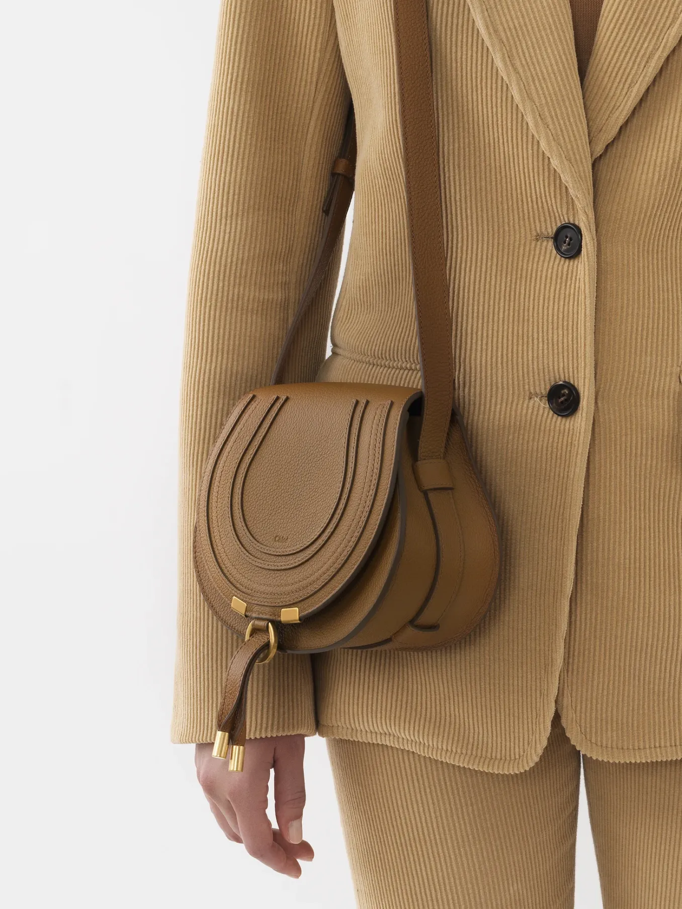 Sacs À Bandoulière-Chloé Petit Sac Porte Épaule Marcie Pottery Brown
