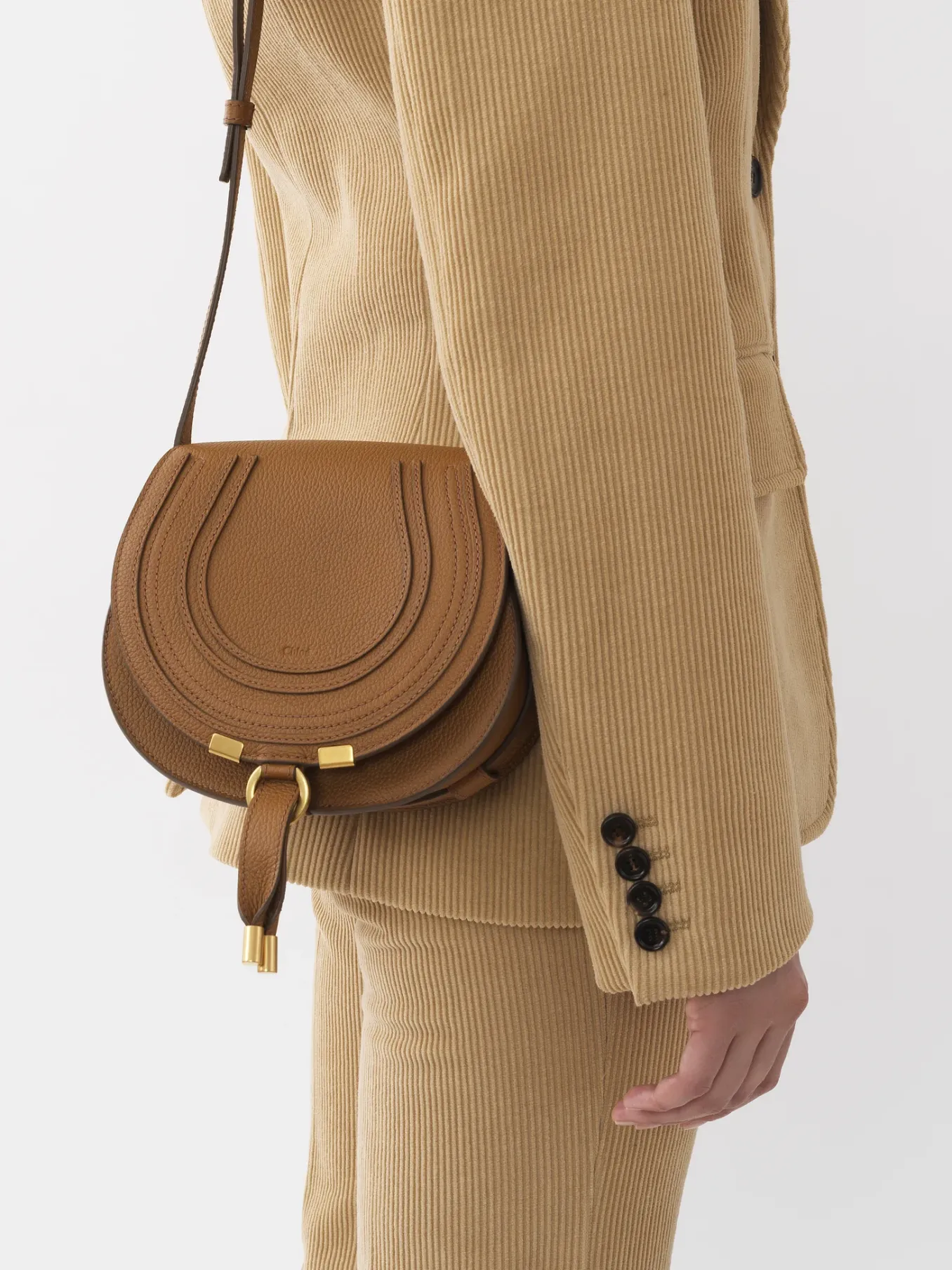 Sacs À Bandoulière-Chloé Petit Sac Porte Épaule Marcie Pottery Brown