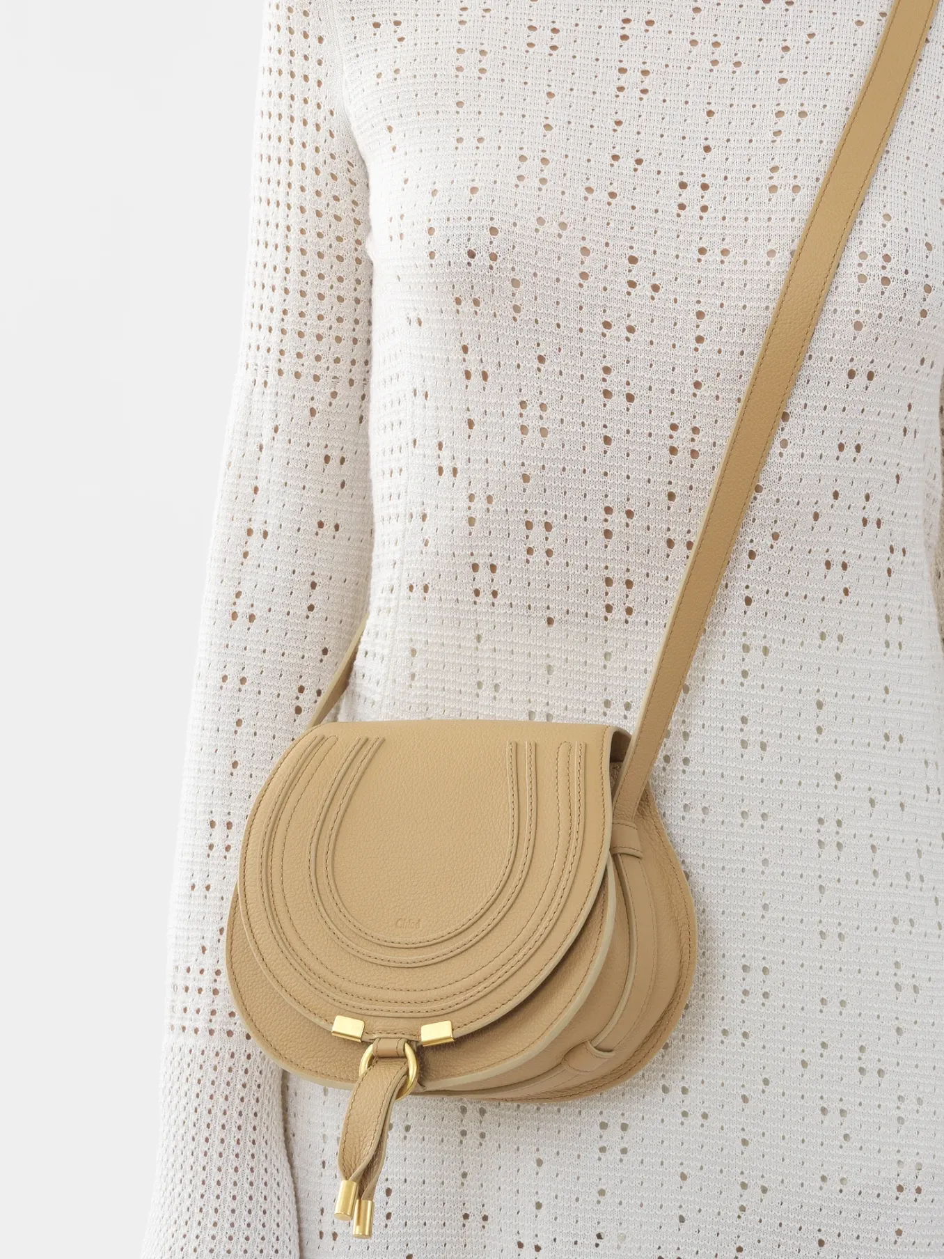 Sacs À Bandoulière-Chloé Petit Sac Porte Épaule Marcie Milky Brown