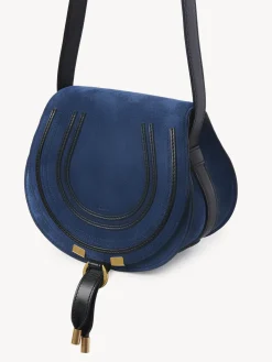 Sacs À Bandoulière-Chloé Petit Sac Porte Épaule Marcie Deep Denim