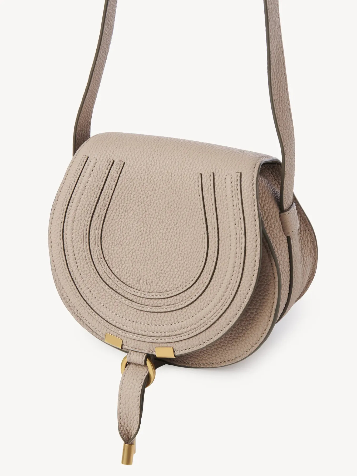 Sacs À Bandoulière-Chloé Petit Sac Porte Épaule Marcie Nomad Beige