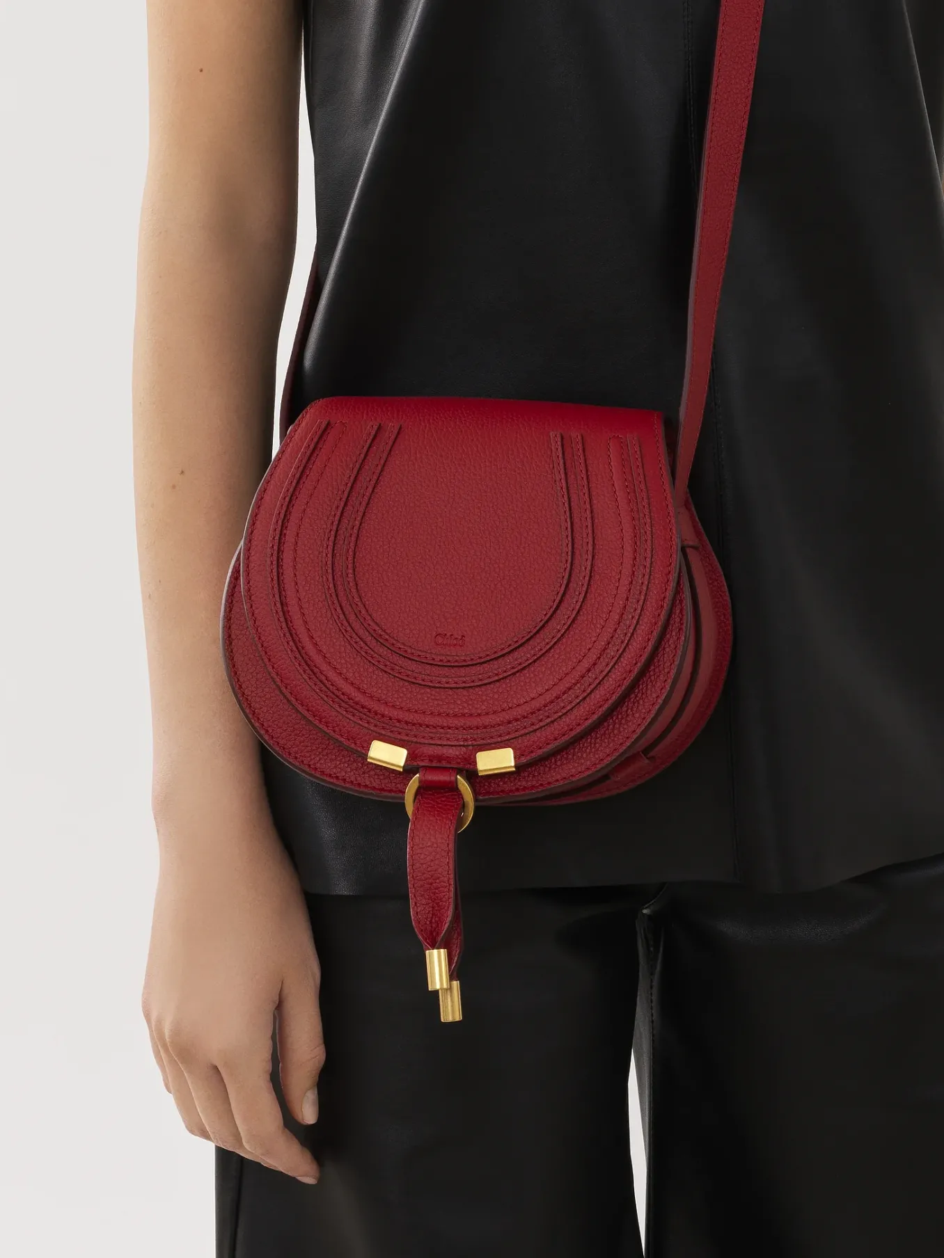 Sacs À Bandoulière-Chloé Petit Sac Porte Épaule Marcie Reddish Pink