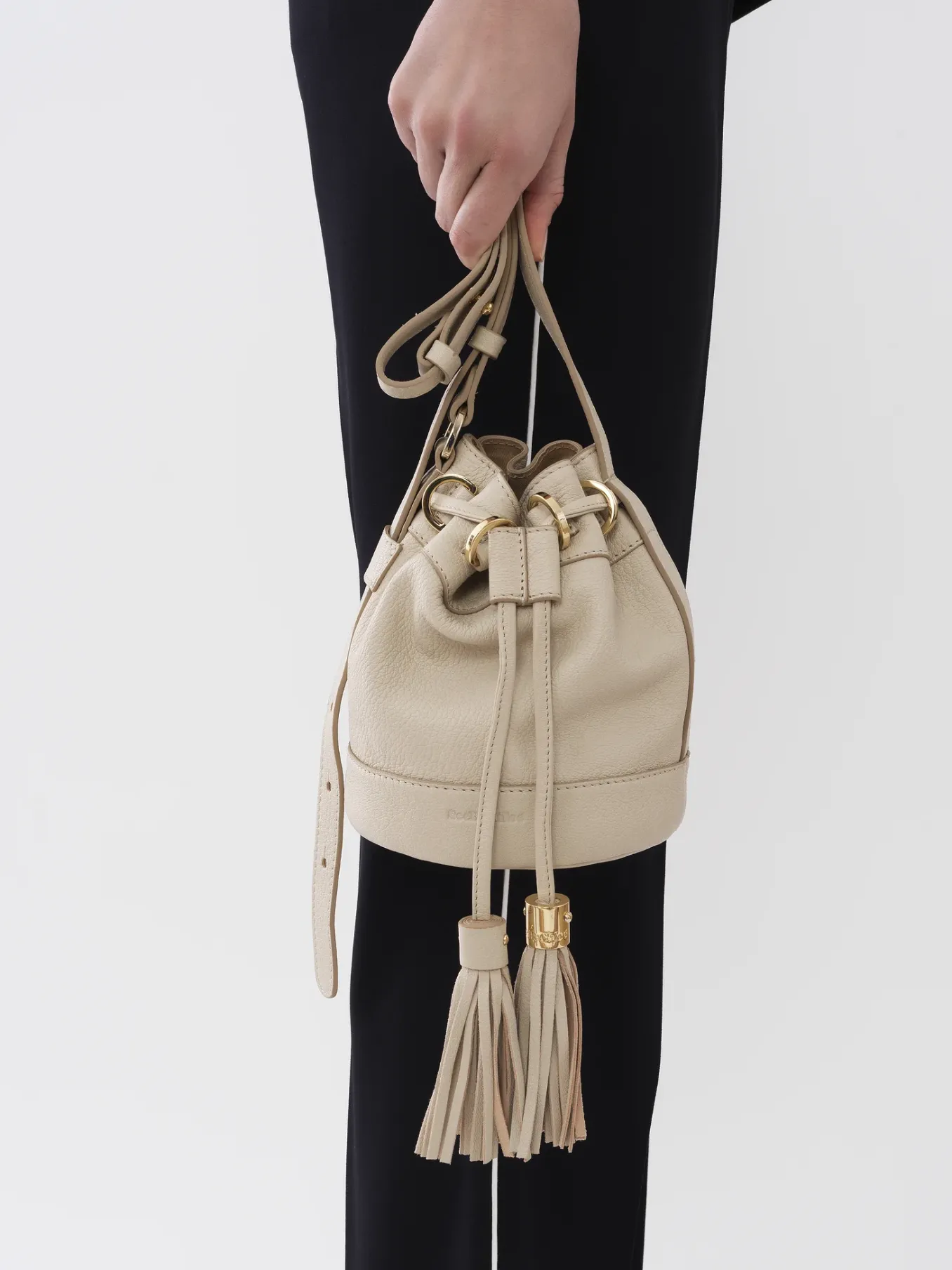 Sacs Porté Épaule-Chloé Petit Sac Seau Vicki Cement Beige