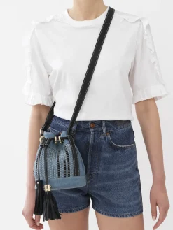 Sacs Porté Épaule-Chloé Petit Sac Seau Vicki Denim
