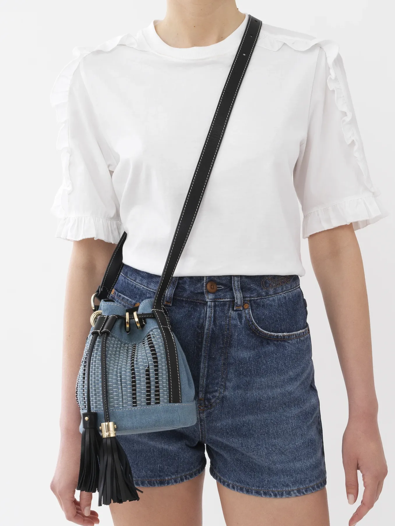 Sacs Porté Épaule-Chloé Petit Sac Seau Vicki Denim