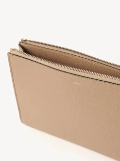 Pochettes-Chloé Pochette Alphabet Light Tan