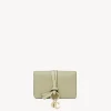 Portefeuilles Compacts-Chloé Pochette Pour Cartes Et Monnaie Alphabet Faded Green