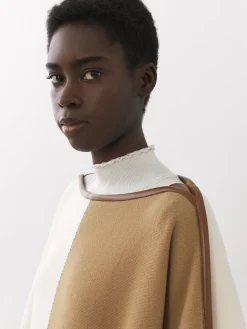 Manteaux-Chloé Poncho Long Color Block Multicolor 3