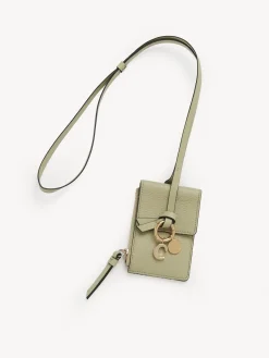Porte-Cartes-Chloé Porte-Cartes A Bandoulière Alphabet Faded Green
