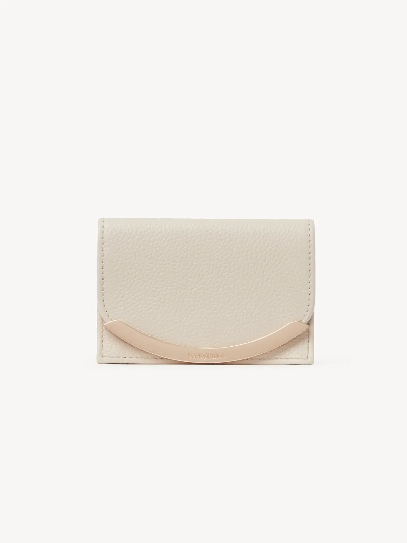 Portefeuilles Compacts-Chloé Porte-Cartes Lizzie Cement Beige