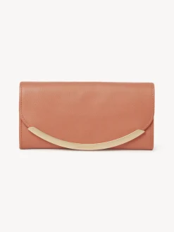 Portefeuilles Longs-Chloé Portefeuille A Rabat Lizzie Tan Apricot