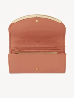 Portefeuilles Longs-Chloé Portefeuille A Rabat Lizzie Tan Apricot