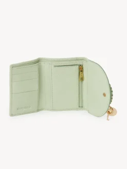 Portefeuilles Compacts-Chloé Portefeuille A Trois Volets Hana Pastel Green