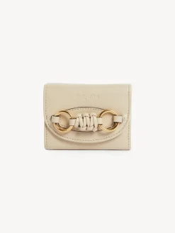 Portefeuilles Compacts-Chloé Portefeuille A Trois Volets Saddie Cement Beige
