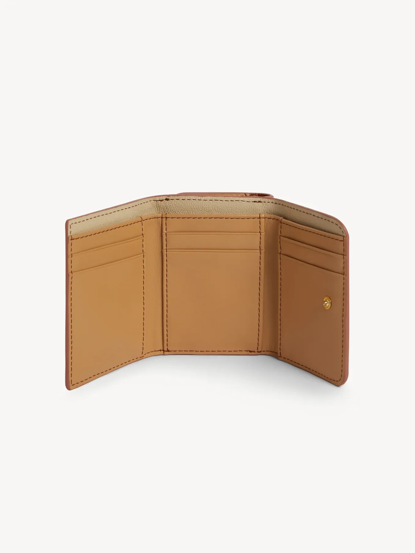 Portefeuilles Compacts-Chloé Portefeuille A Trois Volets Layers Caramel