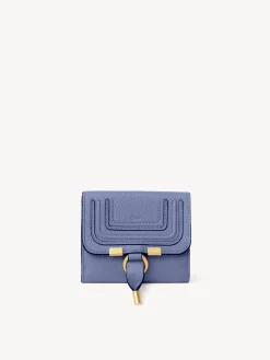 Portefeuilles Compacts-Chloé Portefeuille Compact A Rabat Marcie Graphite Navy